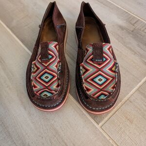 Ariat Brown and Multicolor Patterned Loafers